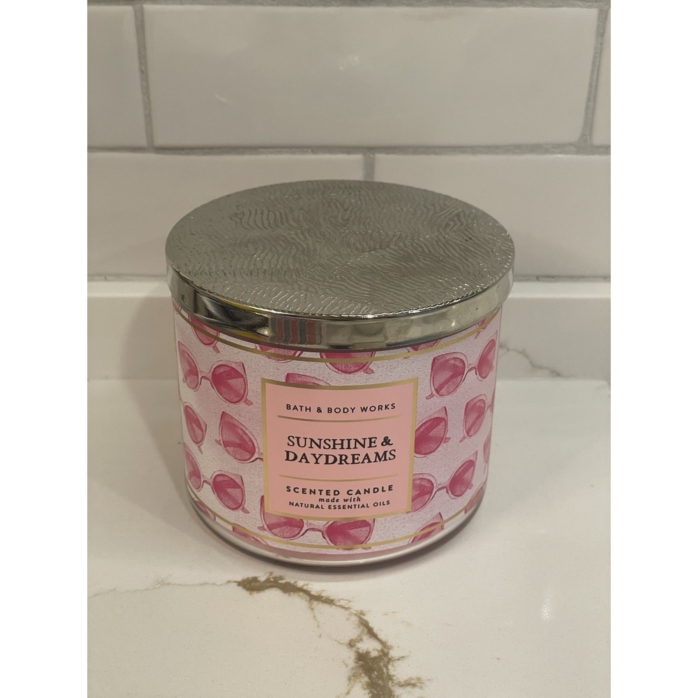 Bath & Body Works Sunshine &‎ Daydreams Scented Candle 3 Wick 14.5 oz Oils New
